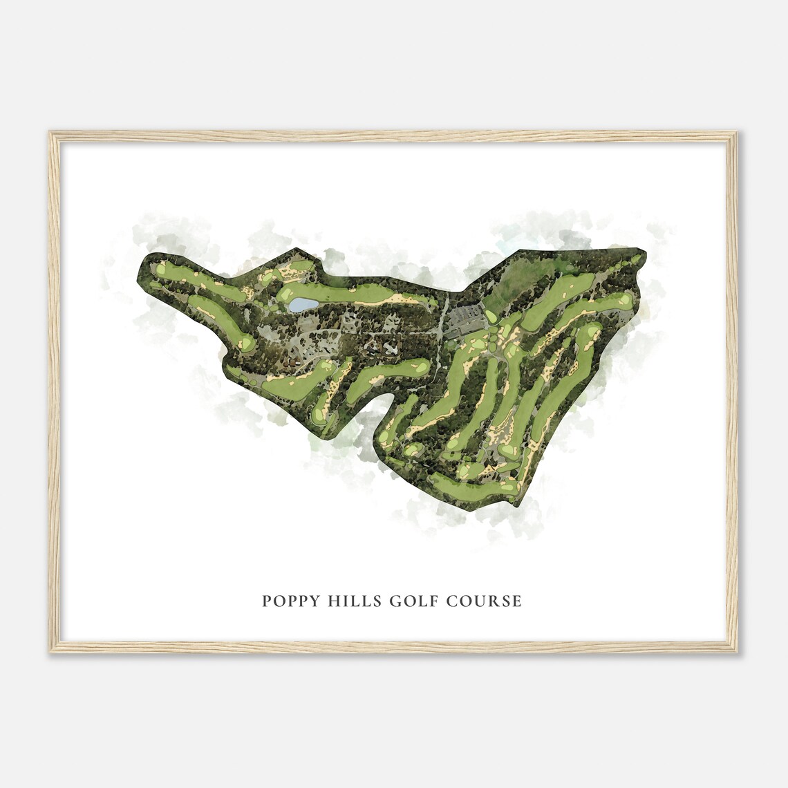 Poppy Hills Golf Course California Classic Watercolor Map Golfer Gift Golf Wall Art Golf Poster Print Course Layout