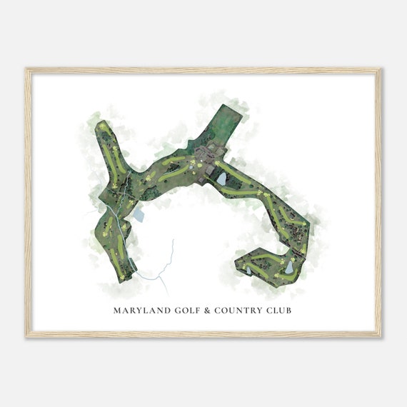 Maryland Golf Country Club Maryland Classic Watercolor Map Golfer Gift Golf Wall Art Golf Poster Print Course Layout