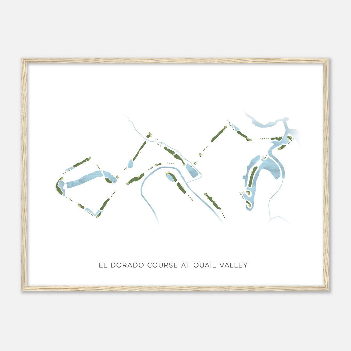 El Dorado Course At Quail Valley Modern Watercolor Golf Map Poster