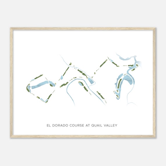 El Dorado Course At Quail Valley Texas Modern Watercolor Map Golfer Gift Golf Wall Art Golf Poster Print Course Layout