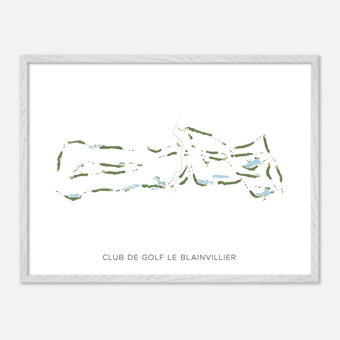 Club de Golf Le Blainvillier Modern Watercolor Course Map Poster - Image 3