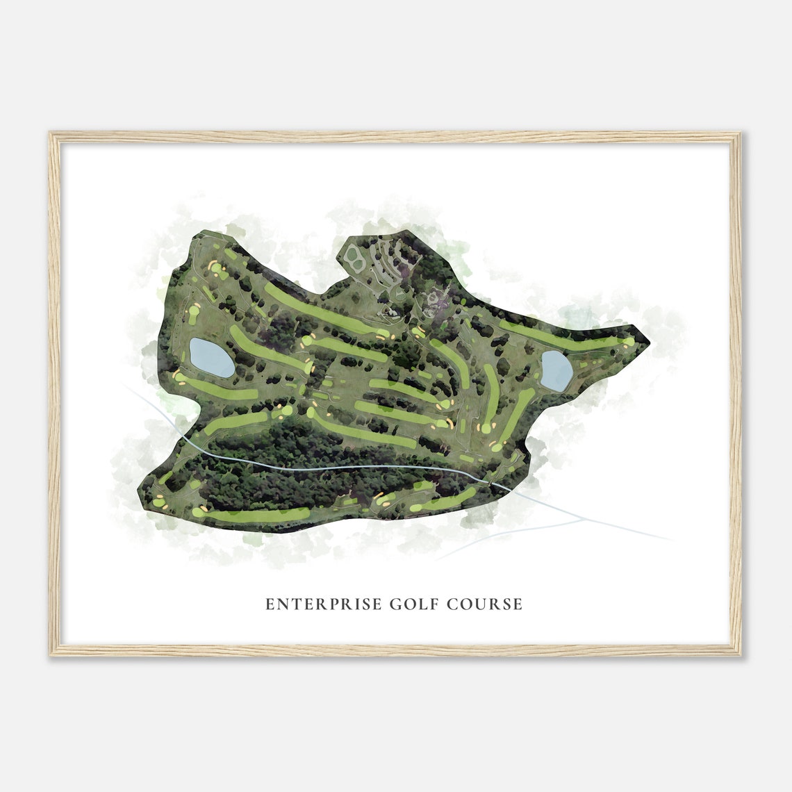 Enterprise Golf Course Classic Watercolor Golf Course Map Poster - Image 2