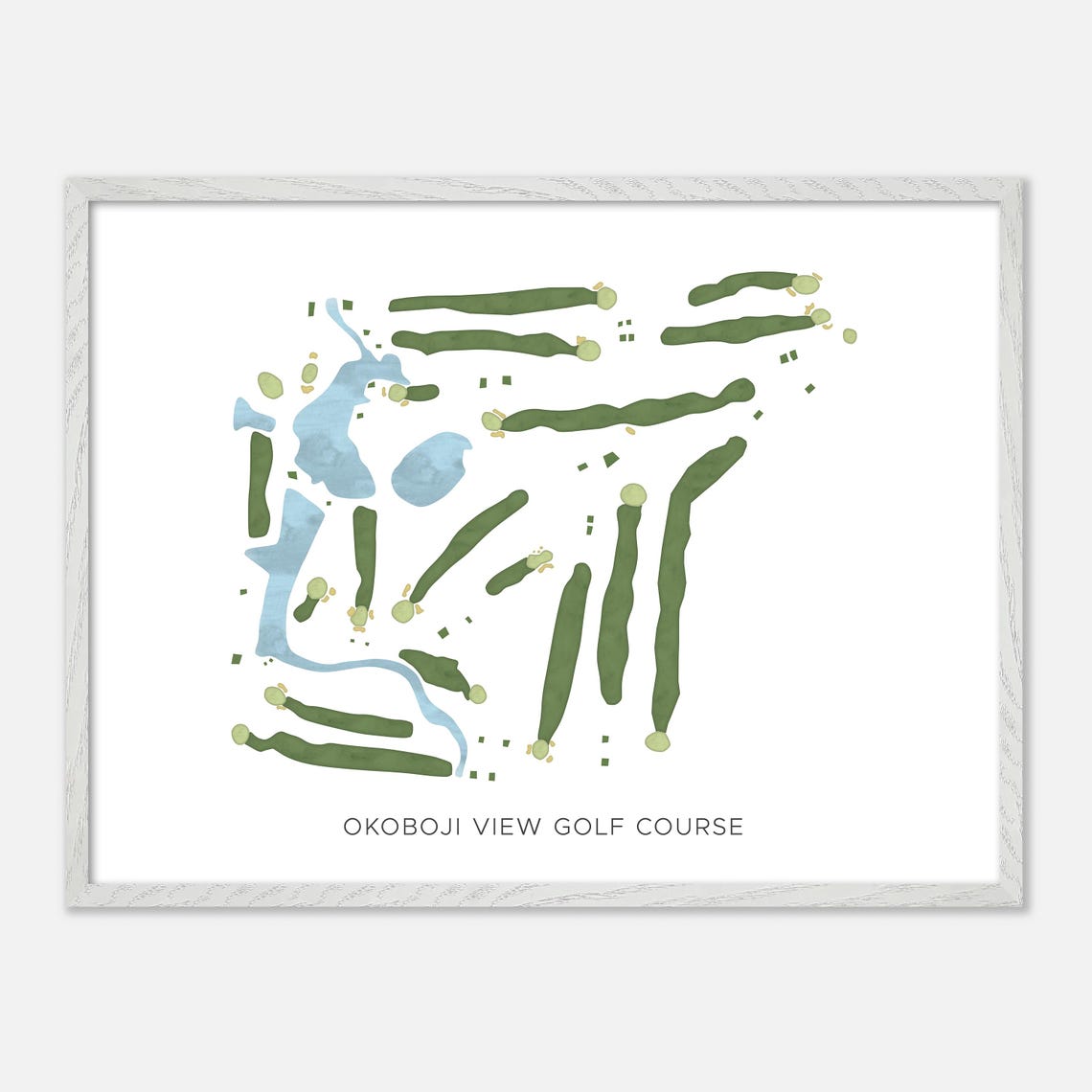Okoboji View Golf Course Minimalist Watercolor Map Art Poster - Image 4