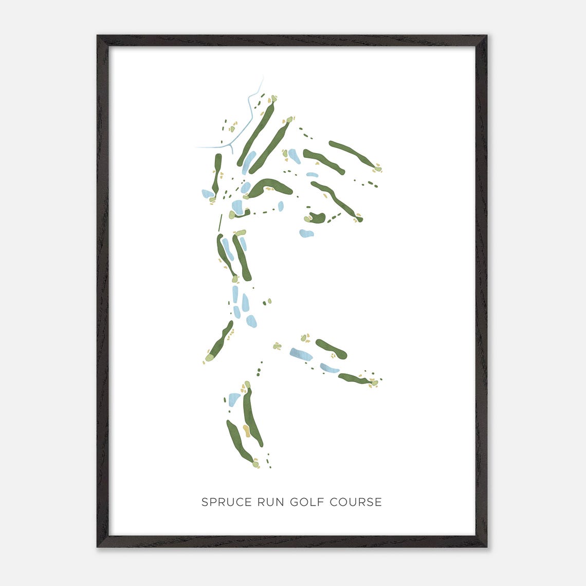 Spruce Run Golf Course Minimal Watercolor Fairway Map Poster - Image 3