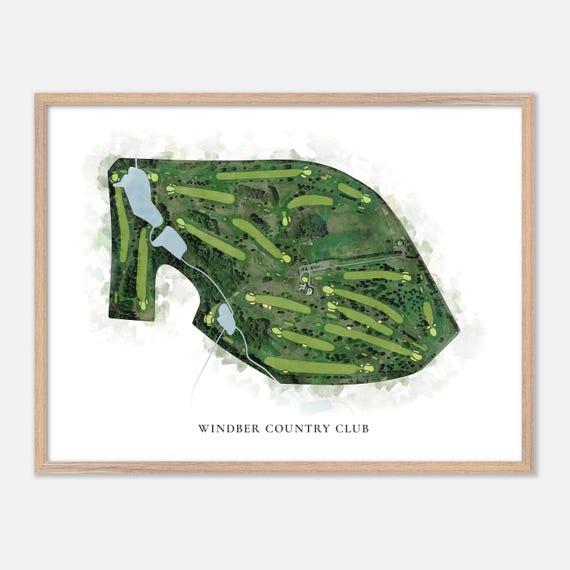 Windber Country Club In Salix Pennsylvania Classic Watercolor Map Golfer Gift Golf Wall Art Golf Poster Print Course Layout