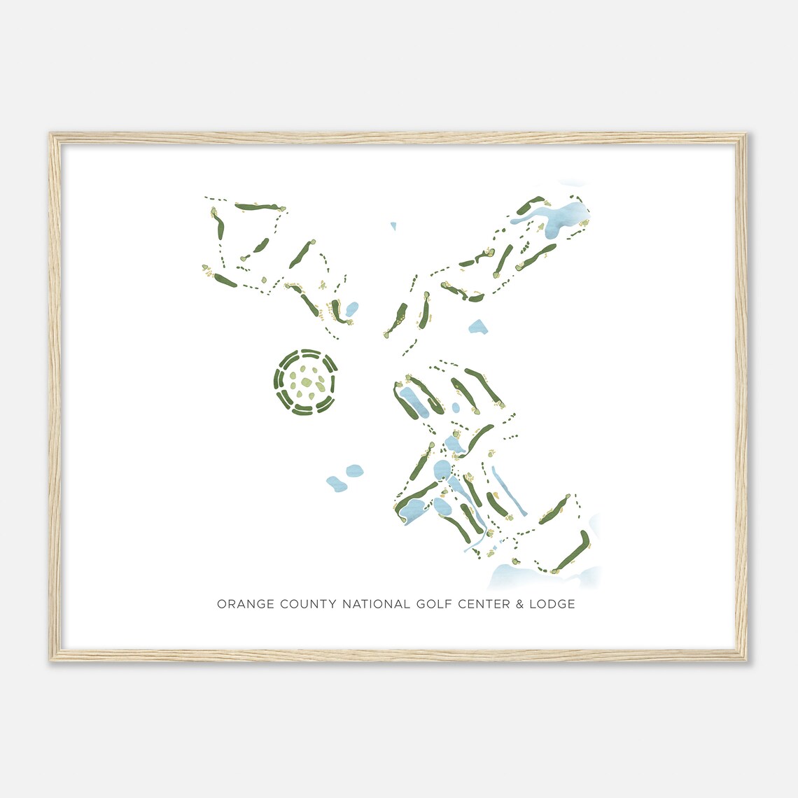 Orange County National Golf Center & Lodge Florida Modern Watercolor Map Poster