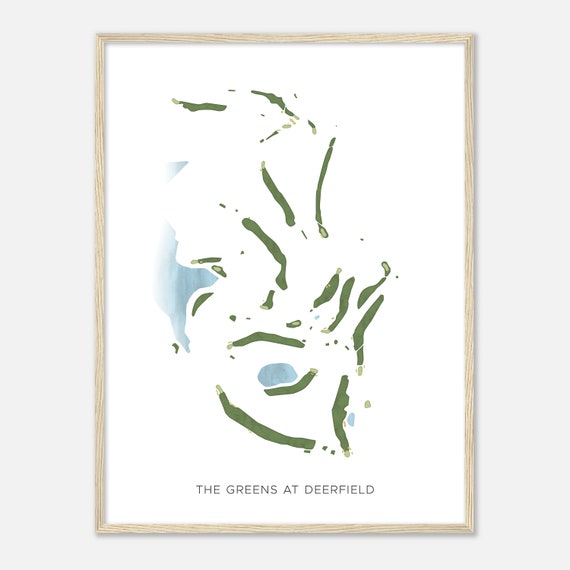 The Greens At Deerfield Tennessee Modern Watercolor Map Golfer Gift Golf Wall Art Golf Poster Print Course Layout