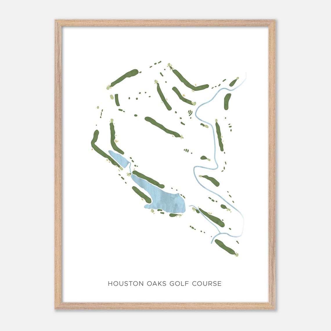 Houston Oaks Golf Course Paris Kentucky Watercolor Map Poster - Image 2