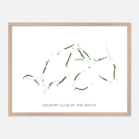 Country Club Of The South In Johns Creek Georgia Modern Watercolor Map Golfer Gift Golf Wall Art Golf Poster Print Course Layout