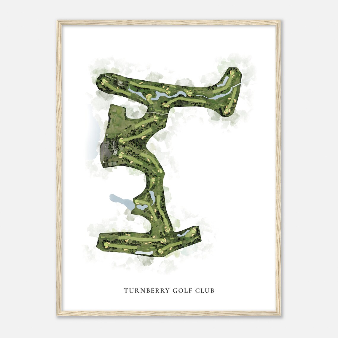 Turnberry Golf Club Watercolor Aerial Course Map Golfer Wall Art - Image 2