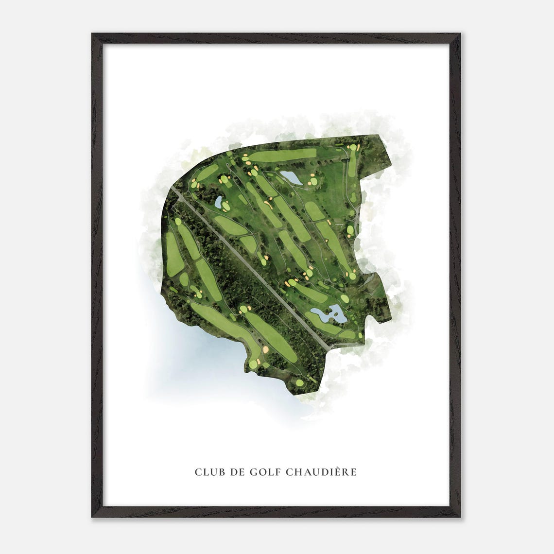 Club de Golf Chaudière Canada Classic Watercolor Golf Map Poster - Image 2