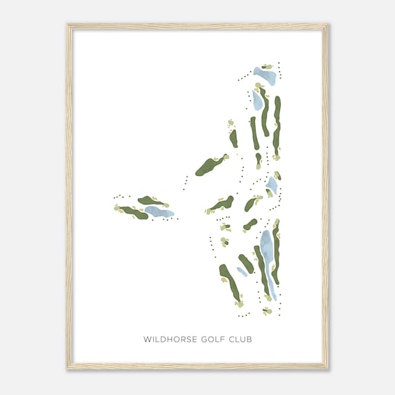 Wildhorse Golf Club California Modern Watercolor Map Golfer Gift Golf Wall Art Golf Poster Print Course Layout