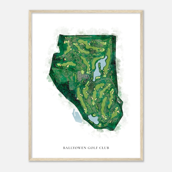 Ballyowen Golf Club Classic Watercolor Golf Course Map Poster