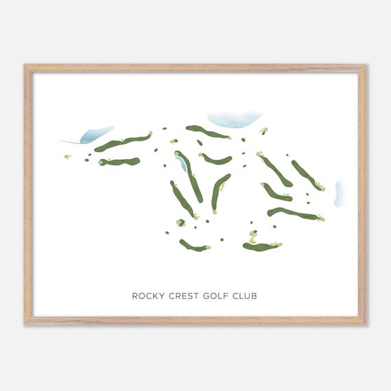 Rocky Crest Golf Club In Canada Modern Watercolor Map Golfer Gift Golf Wall Art Golf Poster Print Course Layout