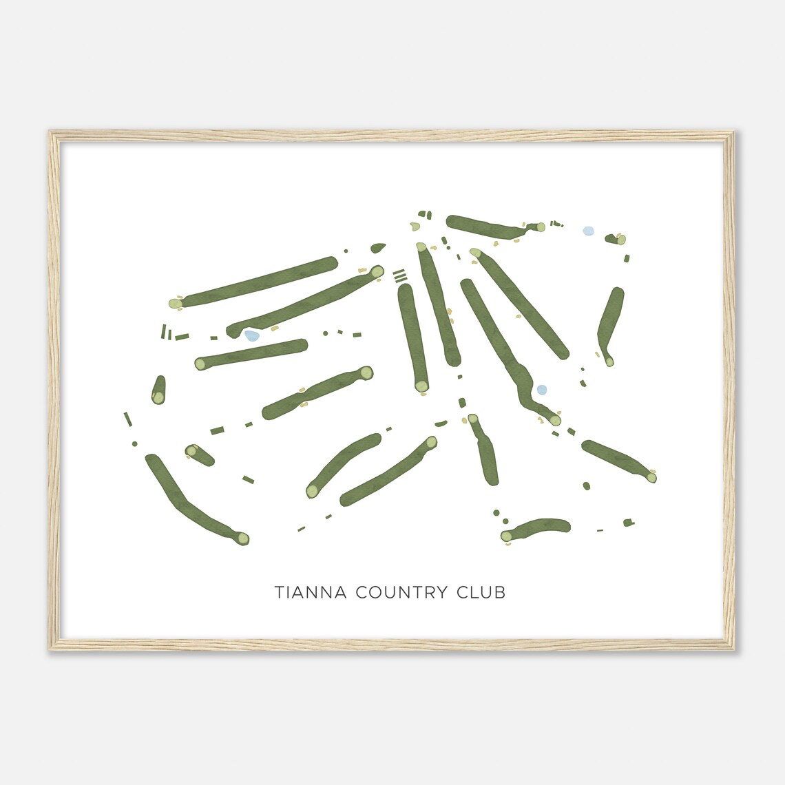 Tianna Country Club Modern Minimalist Watercolor Golf Map Poster