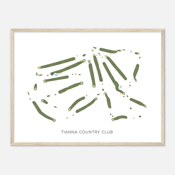 Tianna Country Club Minnesota Modern Watercolor Map Golfer Gift Golf Wall Art Golf Poster Print Course Layout