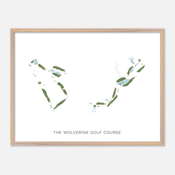 The Wolverine Golf Course In Acme Michigan Modern Watercolor Map Golfer Gift Golf Wall Art Golf Poster Print Course Layout