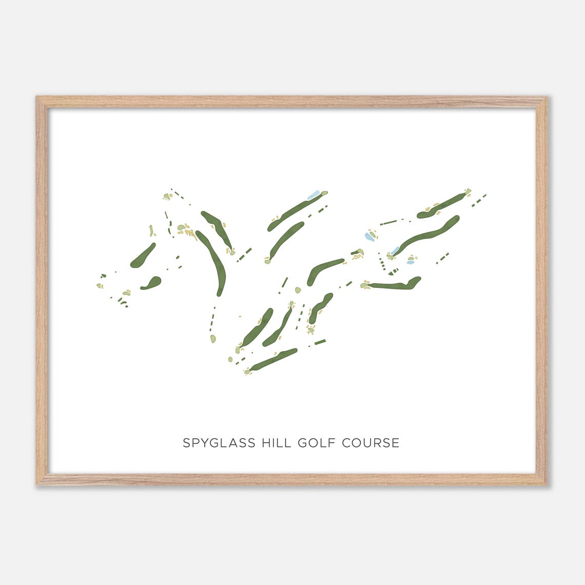 Spyglass Hill Golf Course Modern Minimalist Watercolor Map Poster