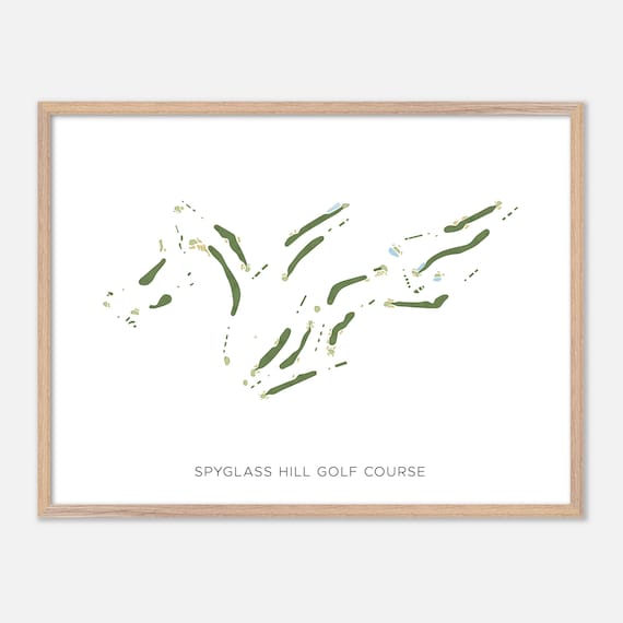 Spyglass Hill Golf Course Modern Minimalist Watercolor Map Poster