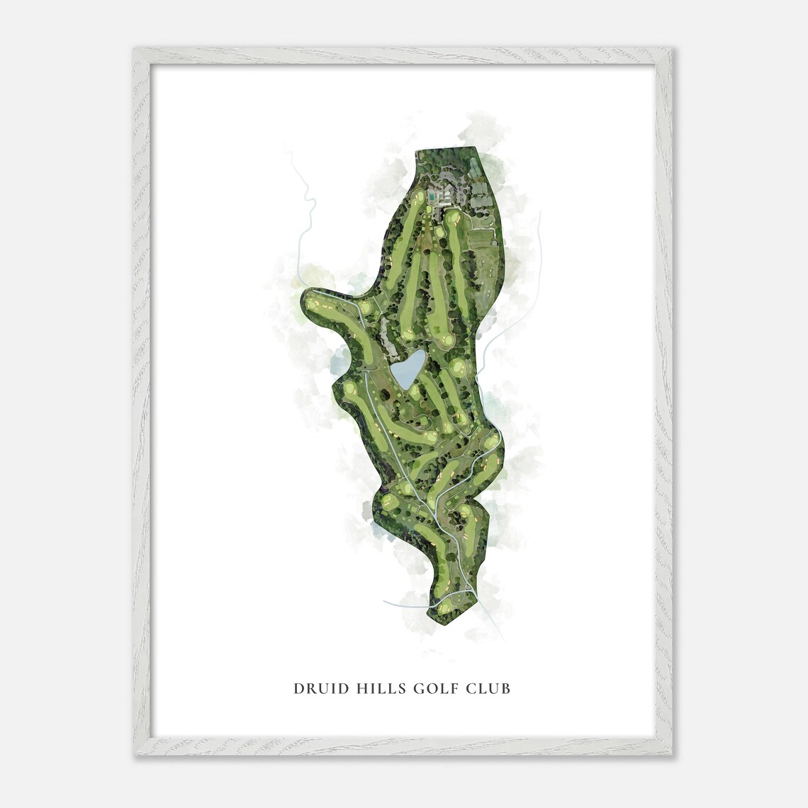 Druid Hills Golf Club Atlanta Georgia Classic Watercolor Map Poster - Image 2