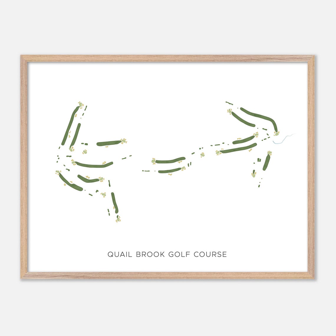 Quail Brook Golf Course Minimalist Green Fairways Map Art Poster