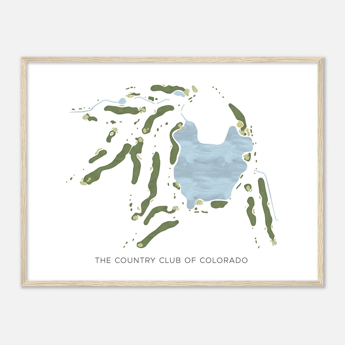 The Country Club Of Colorado Modern Watercolor Golf Map Poster - Image 2