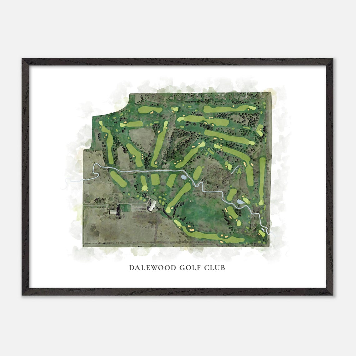 Dalewood Golf Club Canada Classic Watercolor Golf Map Poster - Image 4