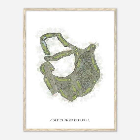 Golf Club Of Estrella Arizona Classic Watercolor Map Golfer Gift Golf Wall Art Golf Poster Print Course Layout