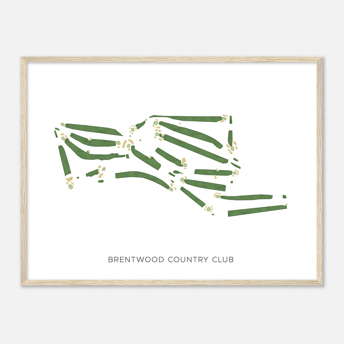 Brentwood Country Club New York Modern Watercolor Map Poster
