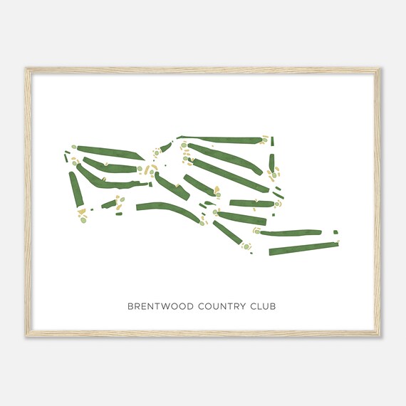 Brentwood Country Club New York Modern Watercolor Map Golfer Gift Golf Wall Art Golf Poster Print Course Layout