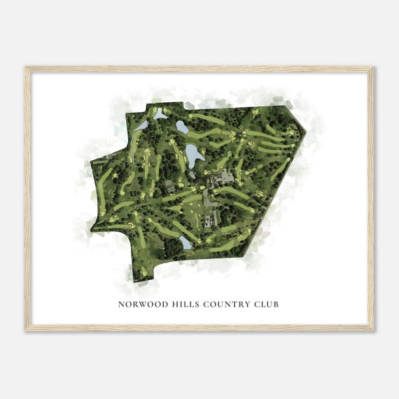 Norwood Hills Country Club Missouri Classic Watercolor Map Golfer Gift Golf Wall Art Golf Poster Print Course Layout