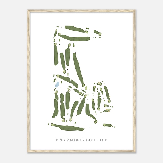 Bing Maloney Golf Club California Modern Watercolor Map Golfer Gift Golf Wall Art Golf Poster Print Course Layout