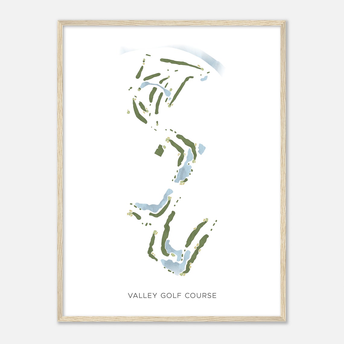 Valley Golf Course Minnesota Modern Watercolor Map Golfer Gift Golf Wall Art Golf Poster Print Course Layout