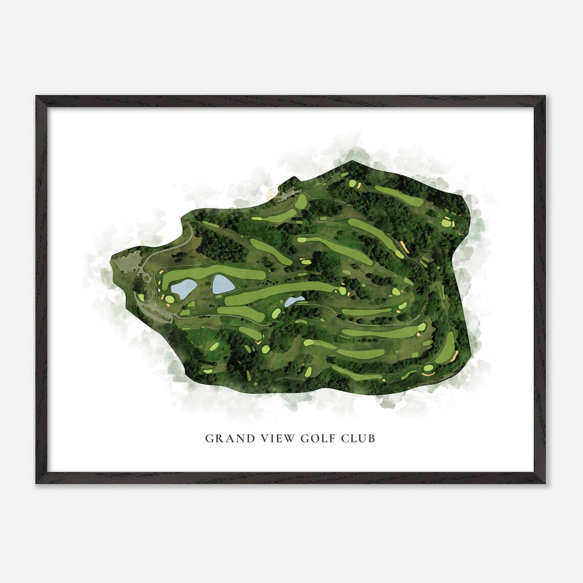 Grand View Golf Club North Braddock Pennsylvania Classic Watercolor Golf Map Poster - Image 5