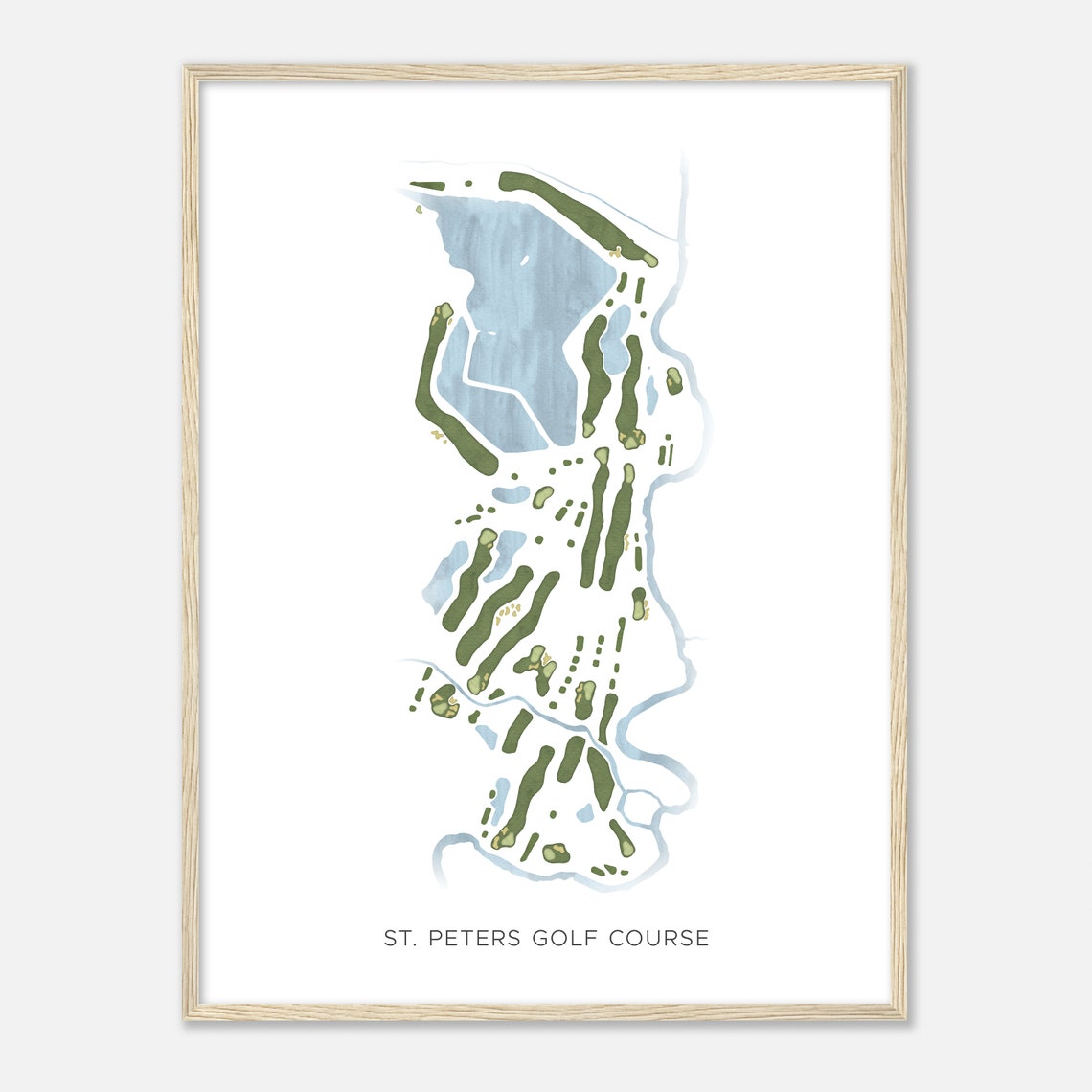 St. Peters Golf Course Watercolor Aerial Golf Course Map Poster - Image 2