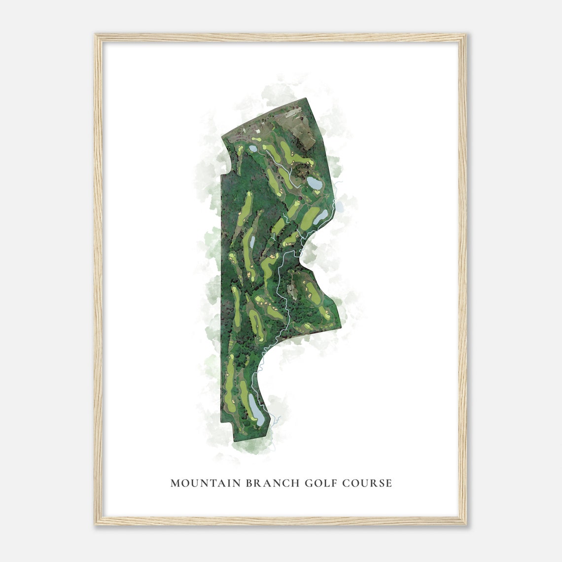 Mountain Branch Golf Course Maryland Classic Watercolor Map Poster - Image 2