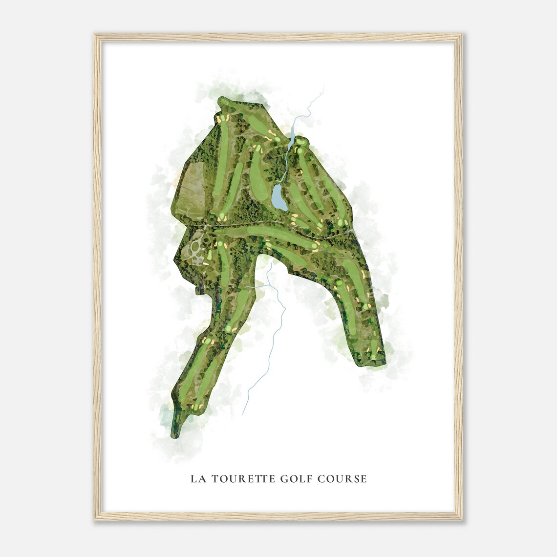 La Tourette Golf Course New York Classic Watercolor Map Golfer Gift Golf Wall Art Golf Poster Print Course Layout - Image 2