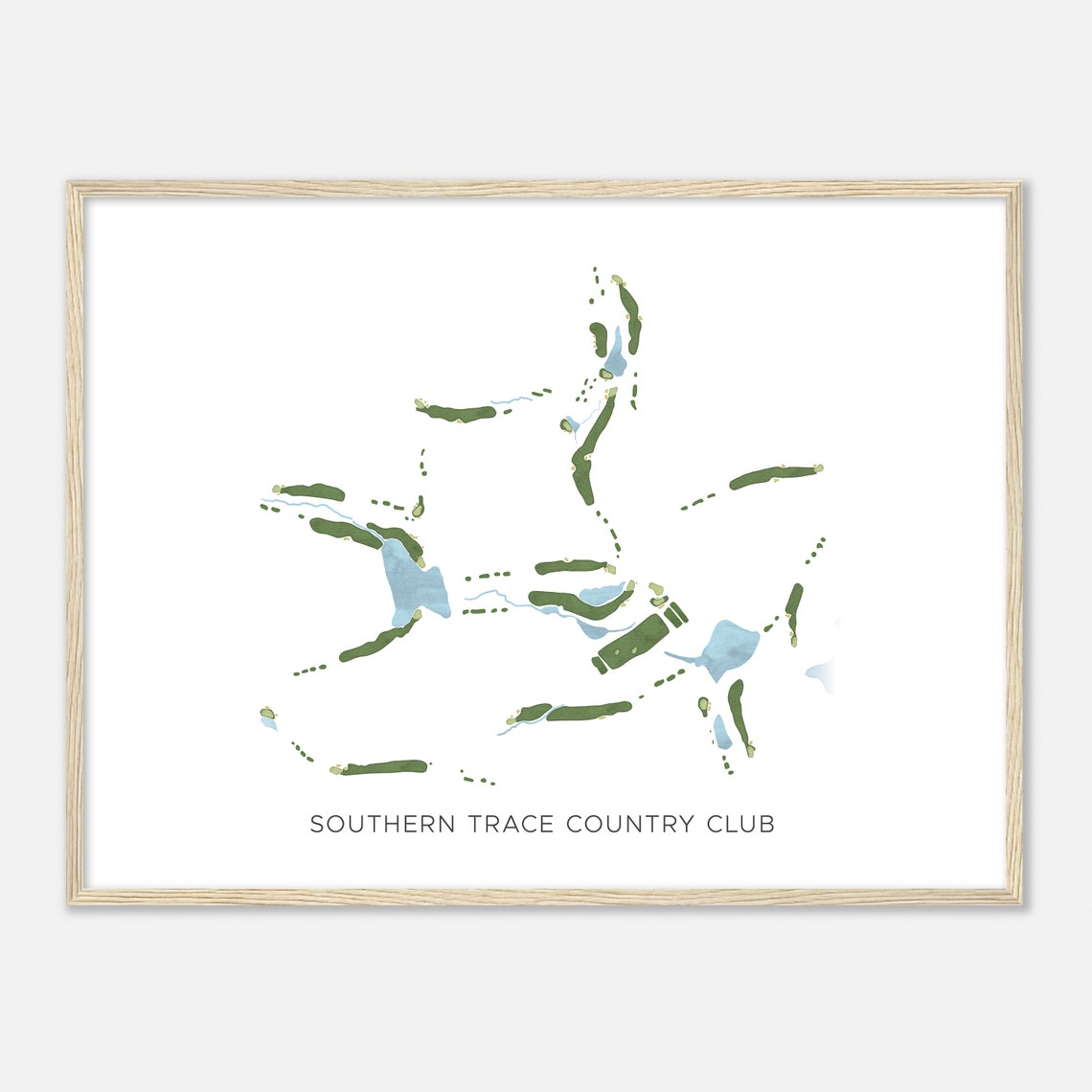 Southern Trace Country Club Modern Minimalist Layout Map Poster - Image 2