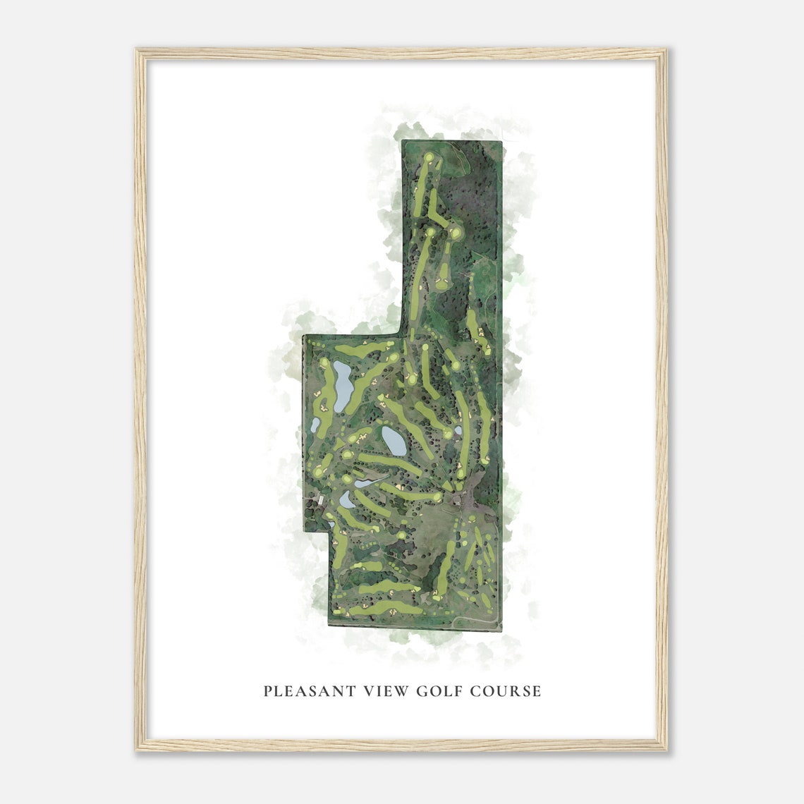 Pleasant View Golf Course Watercolor Aerial Golf Course Map Poster - Image 2