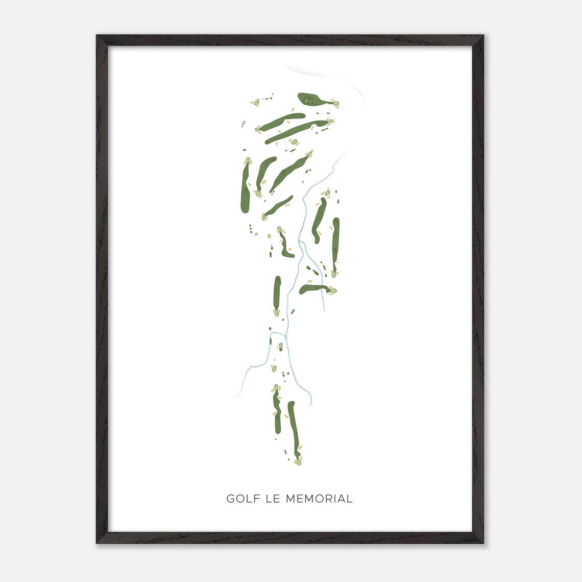 Golf Le Memorial Modern Minimalist Watercolor Golf Map Poster - Image 2