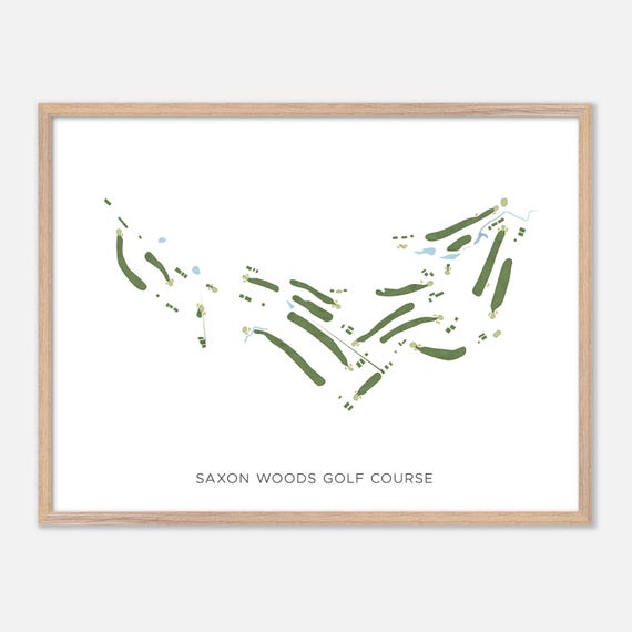 Saxon Woods Golf Course In Scarsdale New York Modern Watercolor Map Golfer Gift Golf Wall Art Golf Poster Print Course Layout