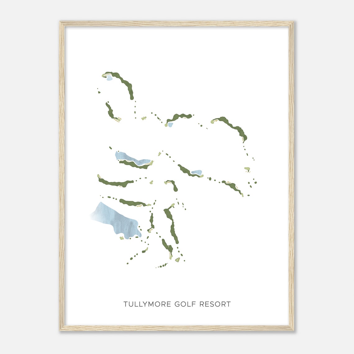Tullymore Golf Resort Watercolor Course Map Golfer Gift Poster - Image 2