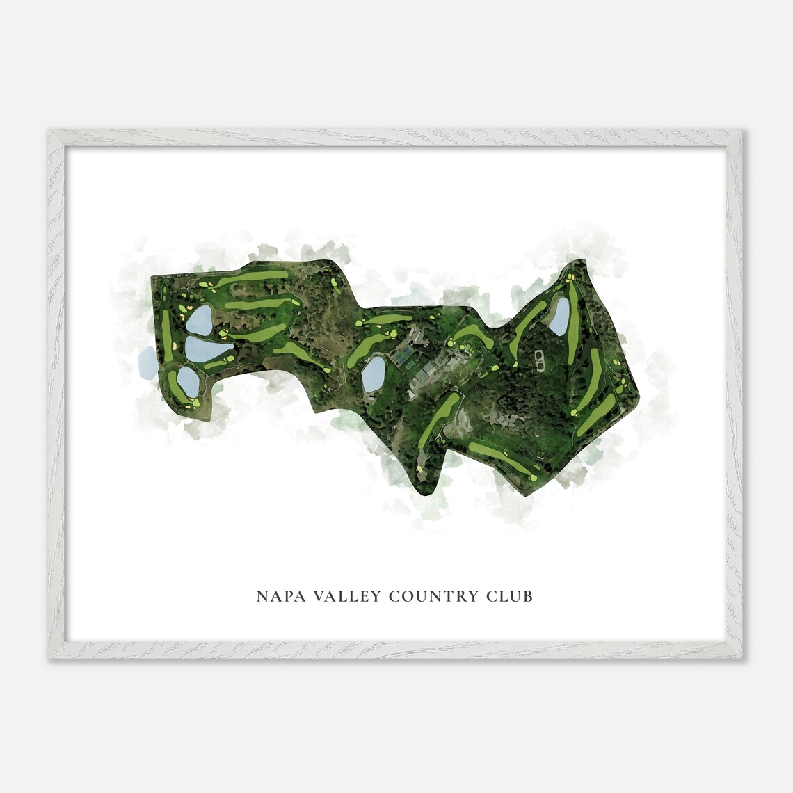 Napa Valley Country Club Classic Watercolor Fairways Map Poster - Image 4