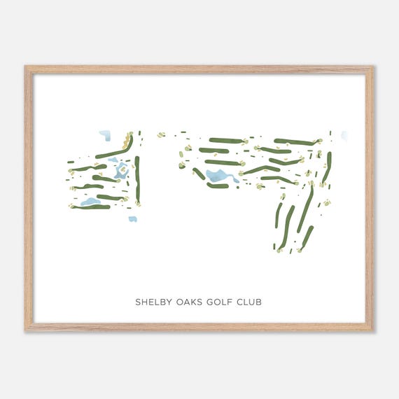 Shelby Oaks Golf Club In Sidney Ohio Modern Watercolor Map Golfer Gift Golf Wall Art Golf Poster Print Course Layout