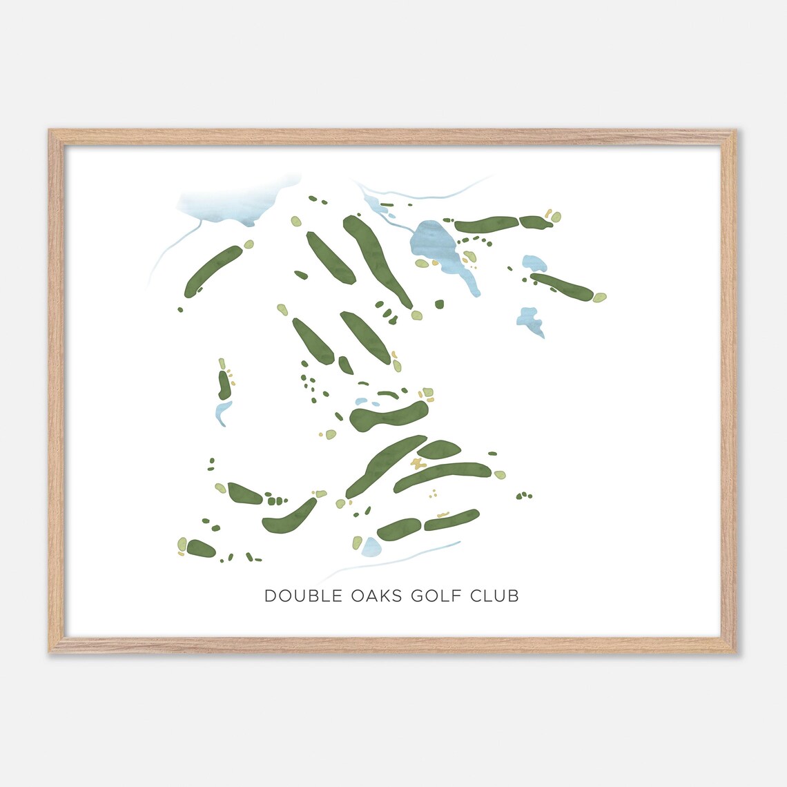 Double Oaks Golf Club Georgia Modern Watercolor Course Map Poster