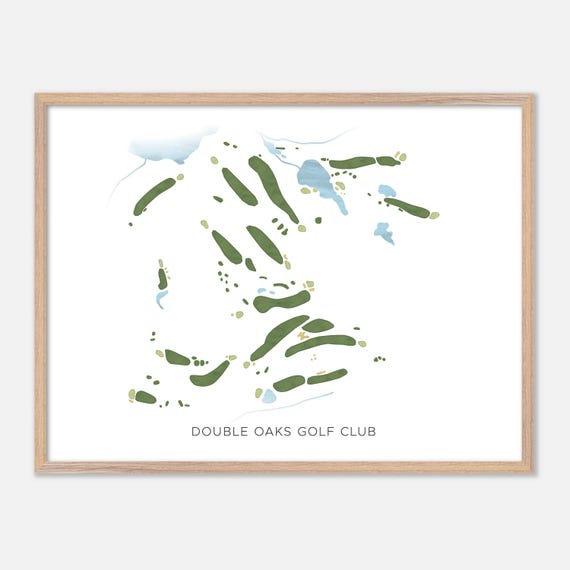 Double Oaks Golf Club In Commerce Georgia Modern Watercolor Map Golfer Gift Golf Wall Art Golf Poster Print Course Layout