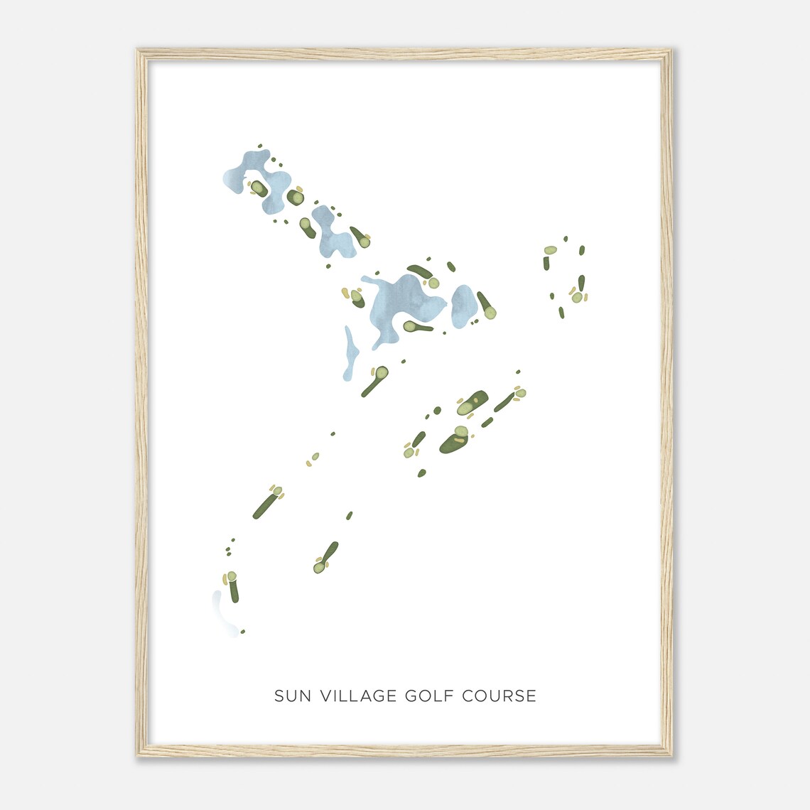 Sun Village Golf Course Arizona Modern Watercolor Map Golfer Gift Golf Wall Art Golf Poster Print Course Layout