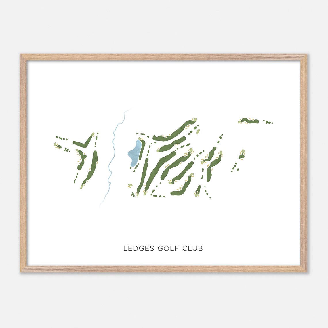 Ledges Golf Club South Hadley Massachusetts Watercolor Course Map Poster