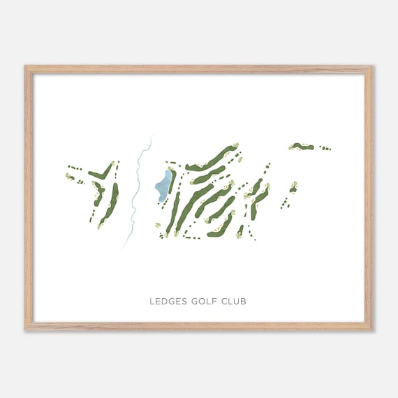 Ledges Golf Club South Hadley Massachusetts Watercolor Course Map Poster