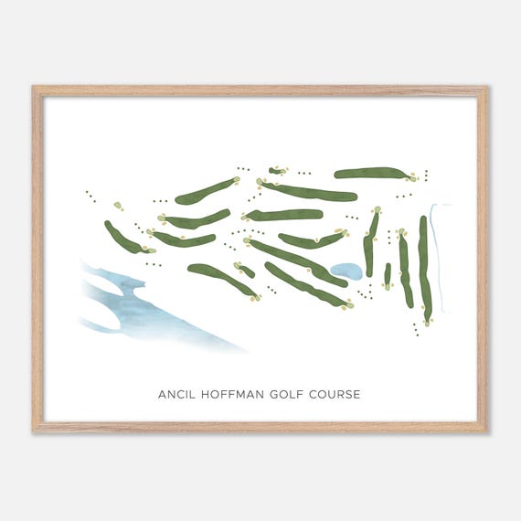 Ancil Hoffman Golf Course In Carmichael California Modern Watercolor Map Golfer Gift Golf Wall Art Golf Poster Print